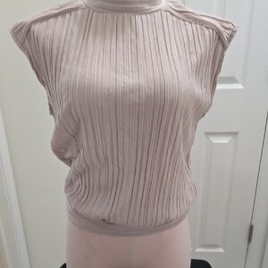 Ann Taylor Factory Blush Pleated Blouse